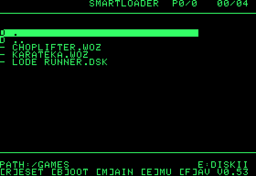The list of a folder: GAMES with its images