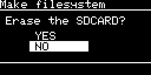 the erase question, answer NO selected