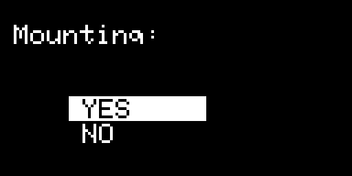 Mount question, a name of more than 20 characters is cut with ... (the name line is blank in the picture)