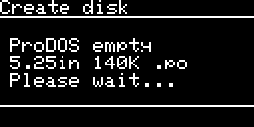 Create disk, the image is being made: Please wait...