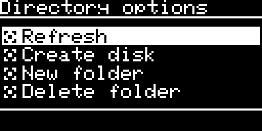 Directory options, Refresh selected