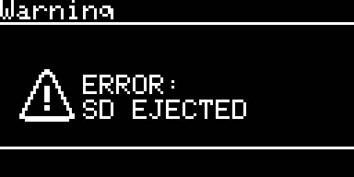 the error screen when the card is out