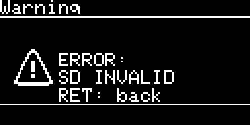 the error screen after a card that cannot be mounted