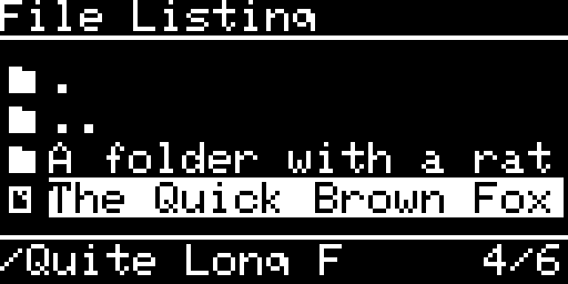 File listing, a long name selected (its beginning shown)