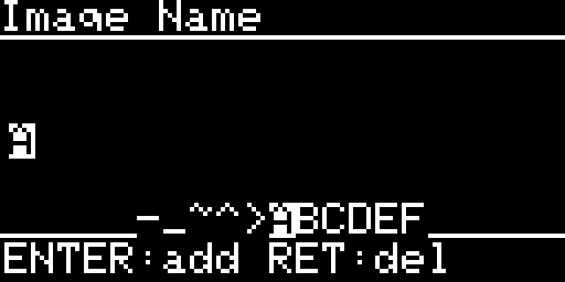Image name, the name deleted: the cursor alone
