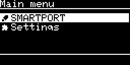 Main menu, SmartPort HD