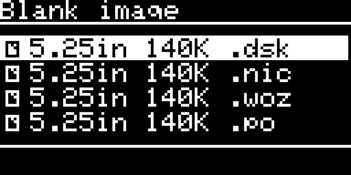 The kind of disk for a blank image on the Disk II