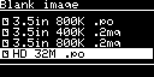 Blank image on SmartPort HD, scrolled to HD 32M .po