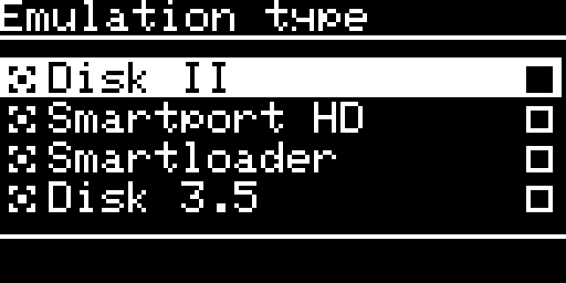 Emulation type, Disk II saved
