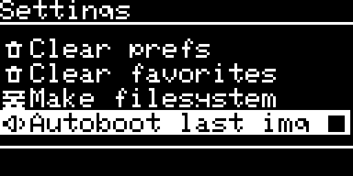 The Autoboot last img option on the OLED, on