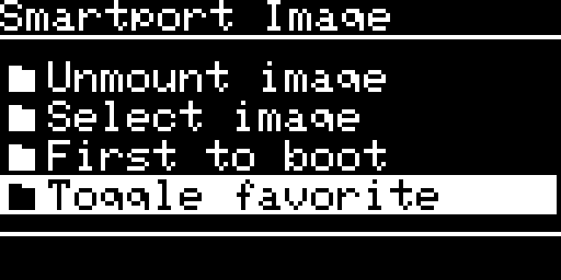 Smartport Image menu, Toggle favorite selected (the heart is blank in this picture)