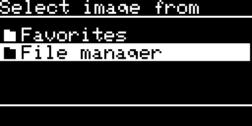 Select image from, File manager selected
