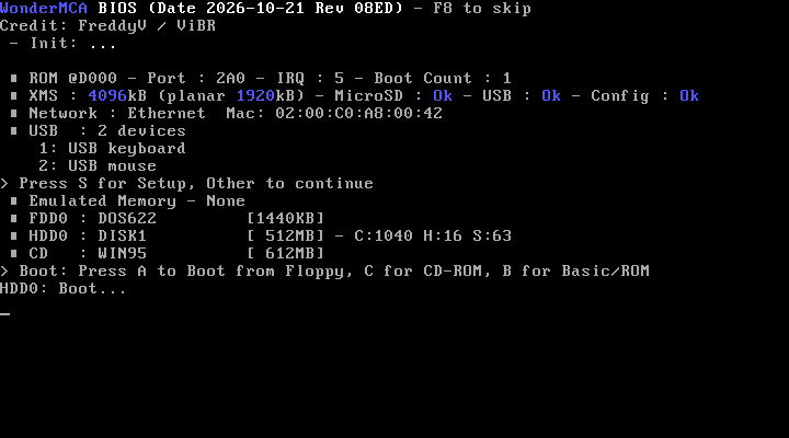 After the countdown: "HDD0: Boot..."