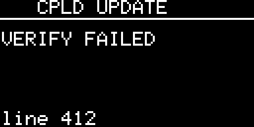 The stop screen VERIFY FAILED, line 412
