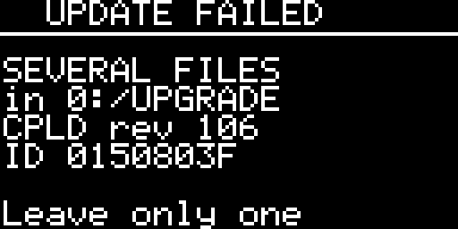 UPDATE FAILED with SEVERAL FILES in 0:/UPGRADE, Leave only one